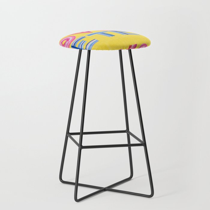 Vote Hand Lettering on Yellow Watercolor Background Stool Gallery Image 1