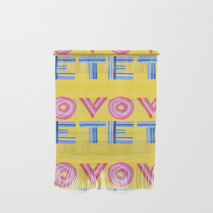 Vote Hand Lettering on Yellow Watercolor Background Wall Hanging Gallery Image 1