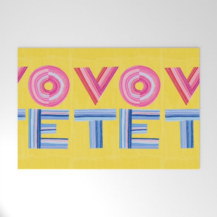 Vote Hand Lettering on Yellow Watercolor Background Welcome Mat Gallery Image 1