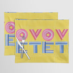 Vote Hand Lettering on Yellow Watercolor Background Placemat Gallery Image 1