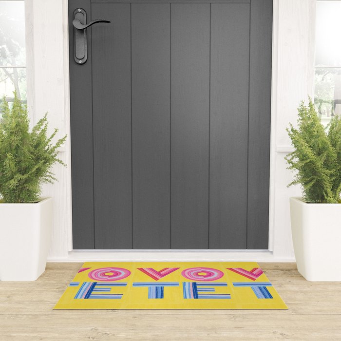 Vote Hand Lettering on Yellow Watercolor Background Welcome Mat Gallery Image 3