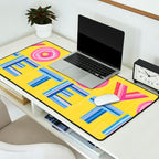 Vote Hand Lettering on Yellow Watercolor Background Desk Mat Gallery Image 2