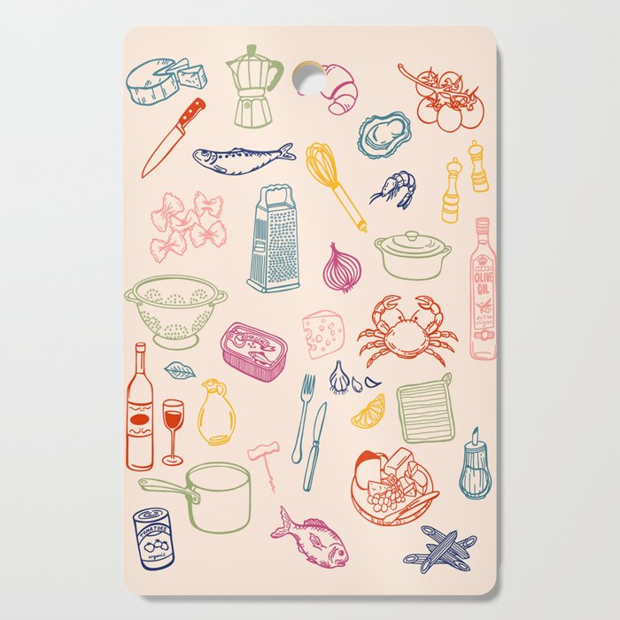 Kitchen Ingredient Art Print Cutting Board Gallery Image 1