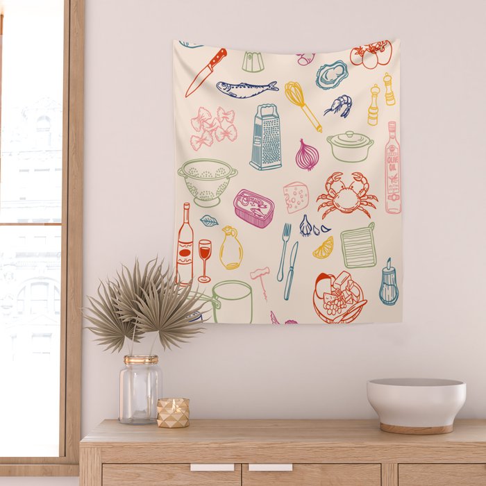 Kitchen Ingredient Art Print Wall Tapestry Gallery Image 2