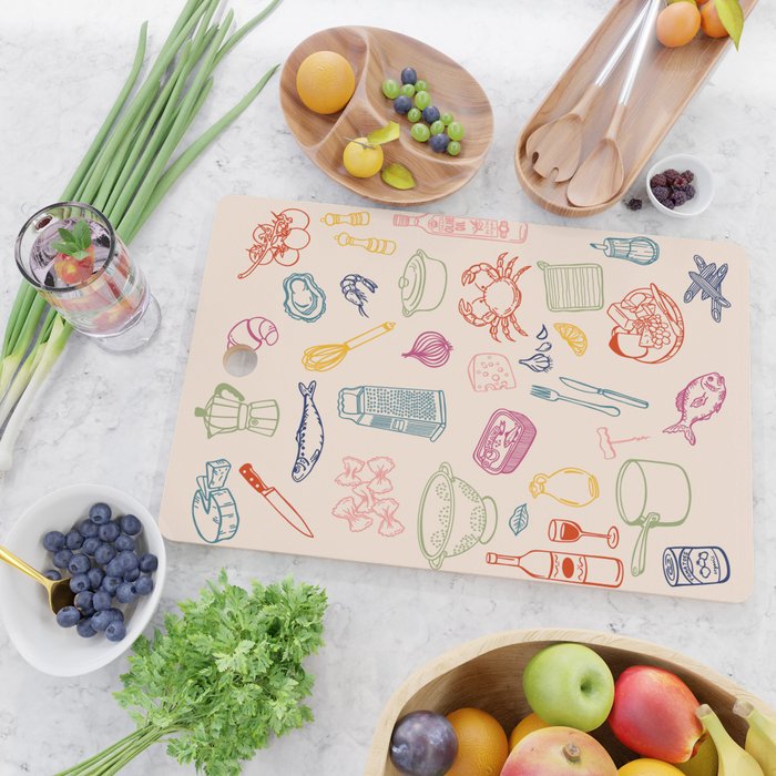 Kitchen Ingredient Art Print Cutting Board Gallery Image 2