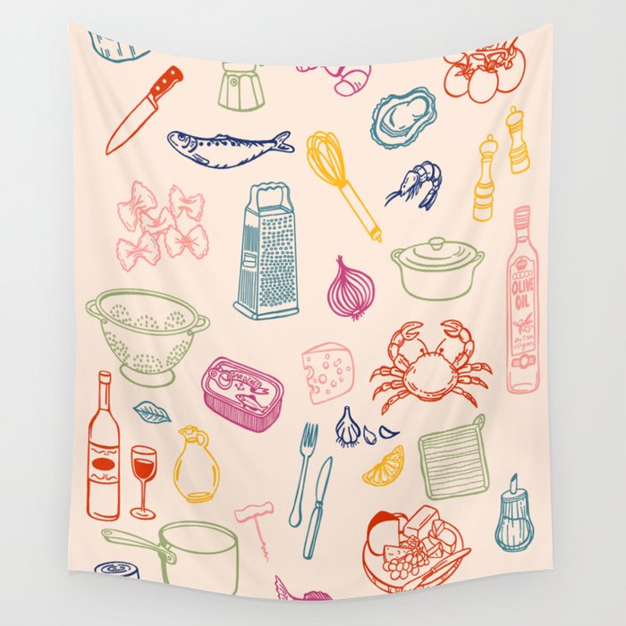 Kitchen Ingredient Art Print Wall Tapestry Gallery Image 4