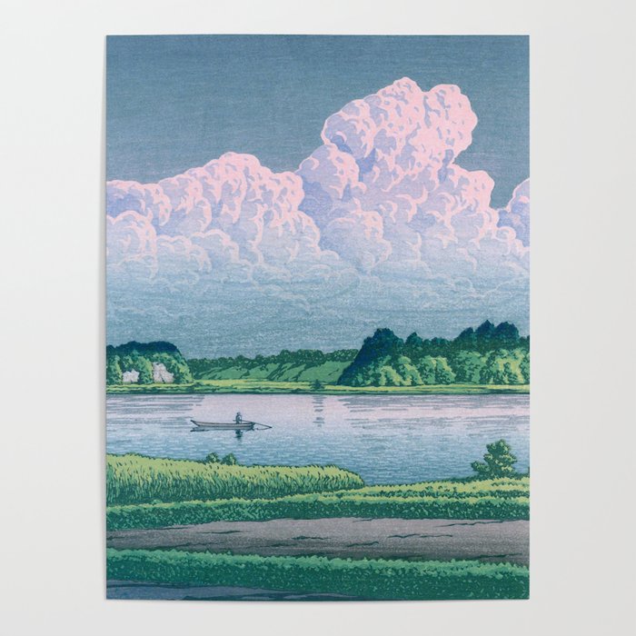 Kawase Hasui, Clouds Over Teganuma Lake - Vintage Japanese Woodblock Print Poster Gallery Image 1