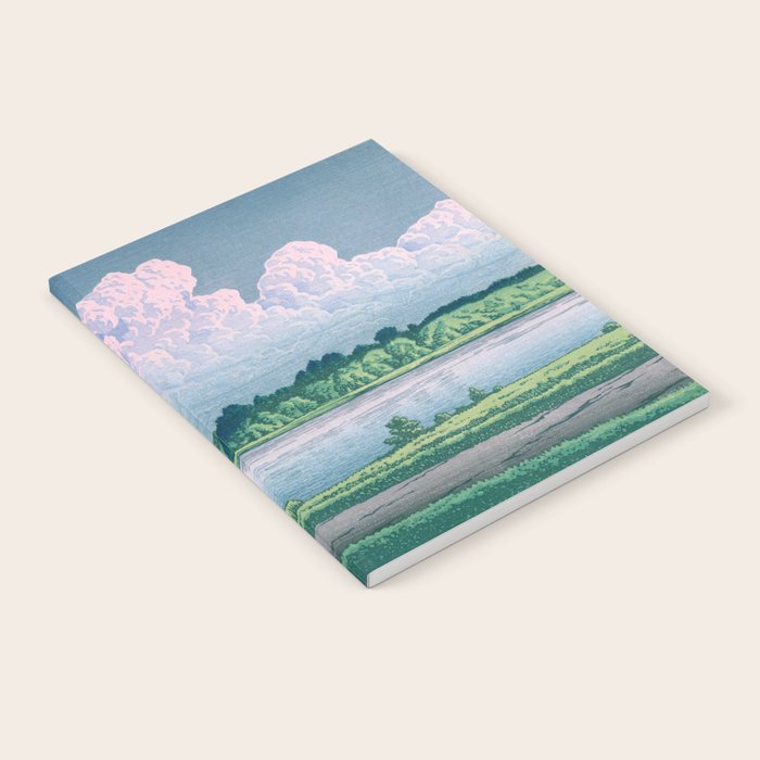 Kawase Hasui, Clouds Over Teganuma Lake - Vintage Japanese Woodblock Print Notebook Gallery Image 1