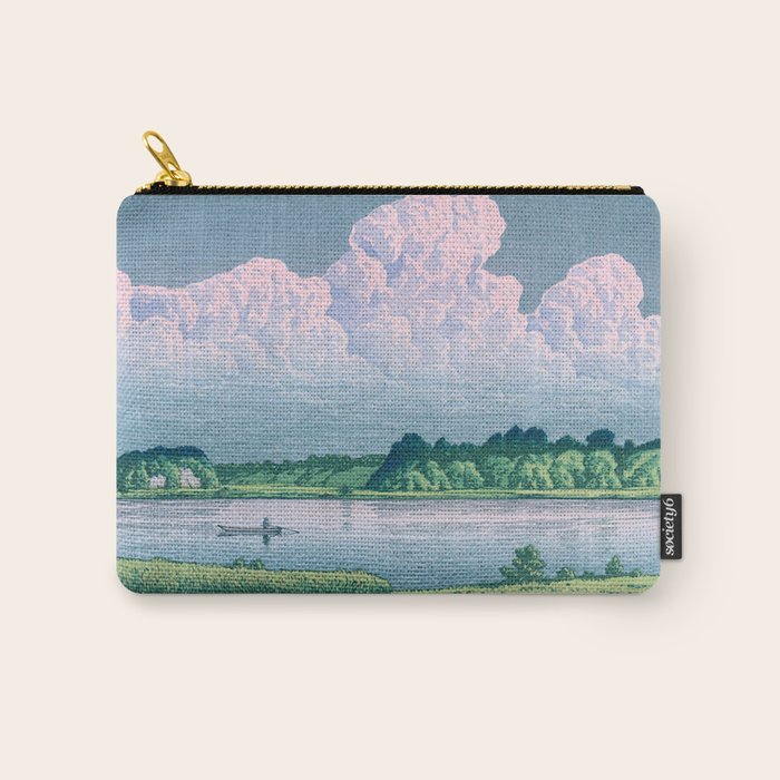 Kawase Hasui, Clouds Over Teganuma Lake - Vintage Japanese Woodblock Print Carry All Pouch Gallery Image 1