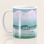 Kawase Hasui, Clouds Over Teganuma Lake - Vintage Japanese Woodblock Print Coffee Mug Gallery Image 3