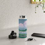 Kawase Hasui, Clouds Over Teganuma Lake - Vintage Japanese Woodblock Print Water Bottle Gallery Image 4