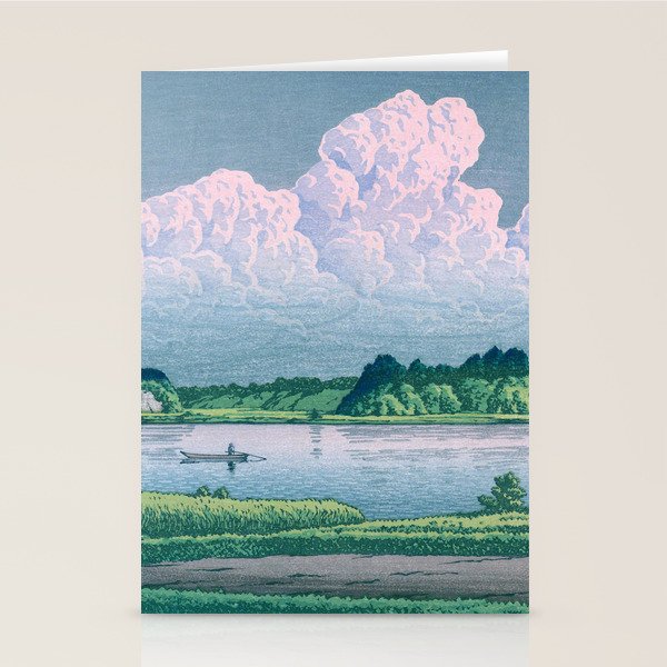 Kawase Hasui, Clouds Over Teganuma Lake - Vintage Japanese Woodblock Print Stationery Card Gallery Image 2