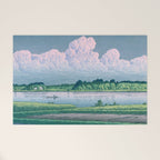 Kawase Hasui, Clouds Over Teganuma Lake - Vintage Japanese Woodblock Print Welcome Mat Gallery Image 1
