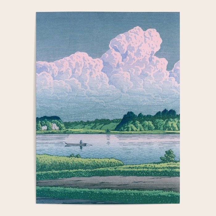 Kawase Hasui, Clouds Over Teganuma Lake - Vintage Japanese Woodblock Print Poster Gallery Image 4