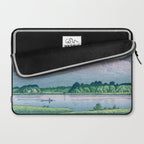 Kawase Hasui, Clouds Over Teganuma Lake - Vintage Japanese Woodblock Print Laptop Sleeve Gallery Image 2