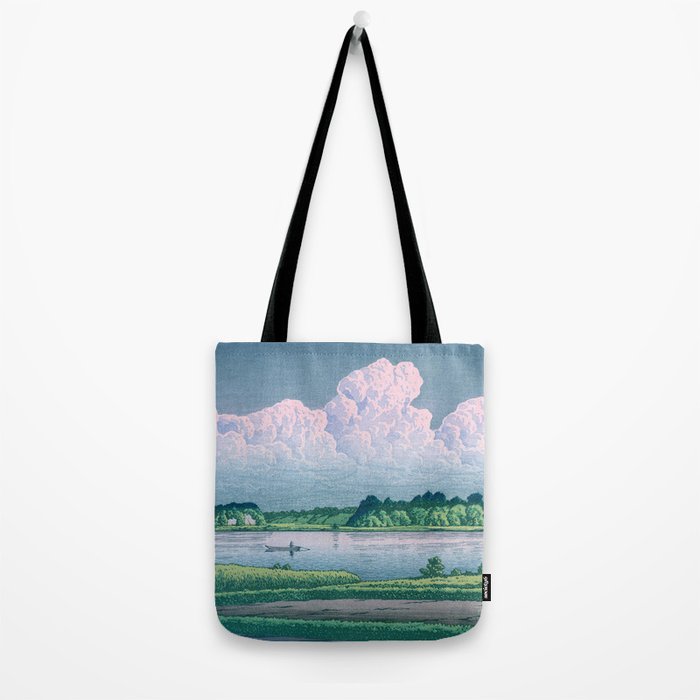 Kawase Hasui, Clouds Over Teganuma Lake - Vintage Japanese Woodblock Print Tote Bag Gallery Image 2