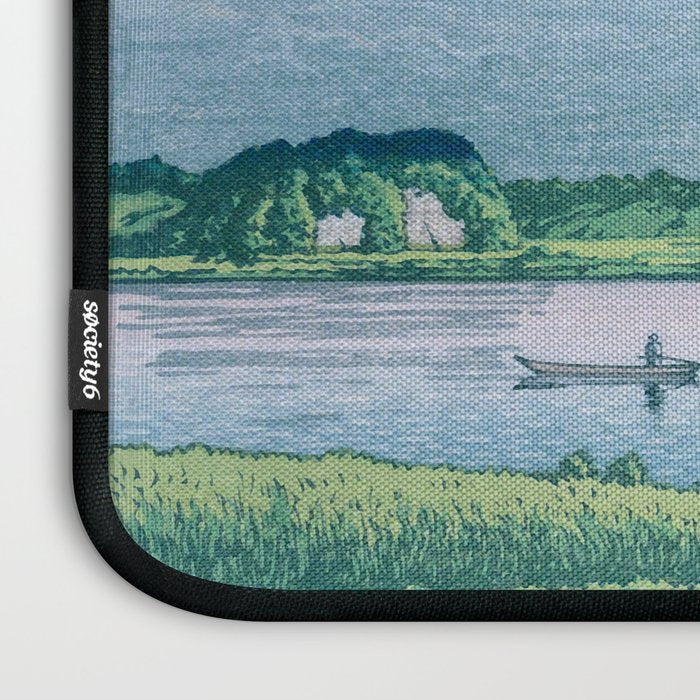 Kawase Hasui, Clouds Over Teganuma Lake - Vintage Japanese Woodblock Print Laptop Sleeve Gallery Image 3