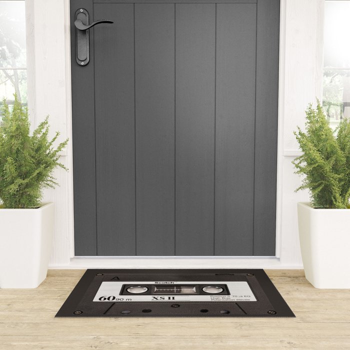 Cassette Tape Black And White #decor #society6 #buyart Welcome Mat Gallery Image 3