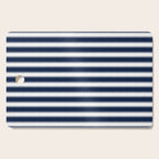 Nautical Navy Blue and White Rough Stripes Pattern Cutting Board Gallery Image 1
