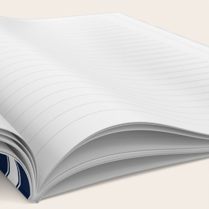 Nautical Navy Blue and White Rough Stripes Pattern Notebook Gallery Image 2