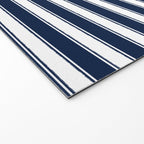 Nautical Navy Blue and White Rough Stripes Pattern Welcome Mat Gallery Image 2
