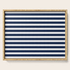 Nautical Navy Blue and White Rough Stripes Pattern Serving Tray Gallery Image 1