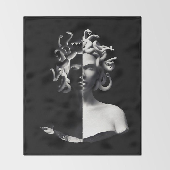 Positive-negative Medusa Throw Blanket Gallery Image 2
