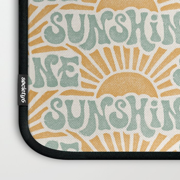 Sunshine - gold and sky blue Laptop Sleeve Gallery Image 3