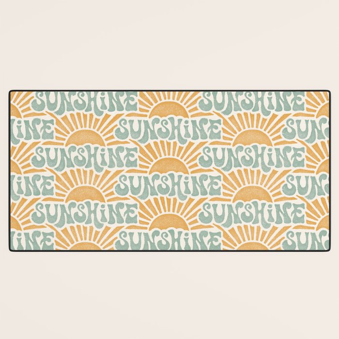 Sunshine - gold and sky blue Desk Mat Gallery Image 3