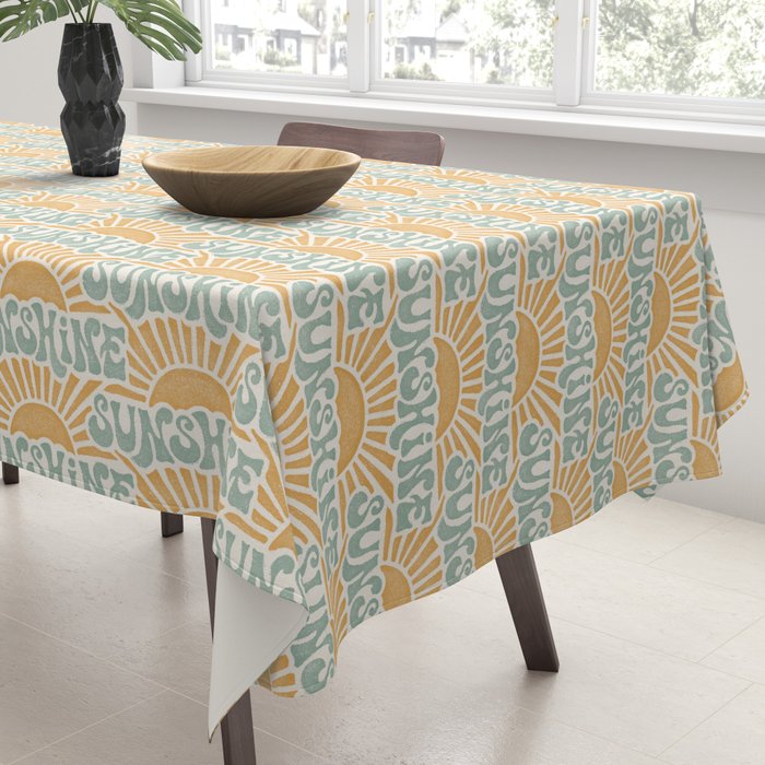 Sunshine - gold and sky blue Tablecloth Gallery Image 3