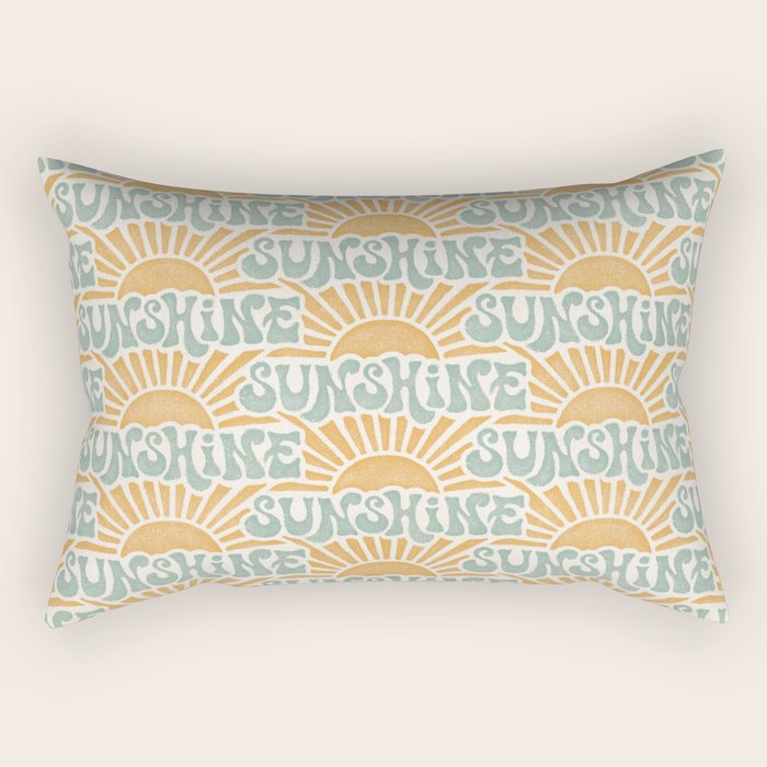 Sunshine - gold and sky blue Rectangular Pillow Gallery Image 2