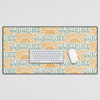 Sunshine - gold and sky blue Desk Mat Gallery Image 1