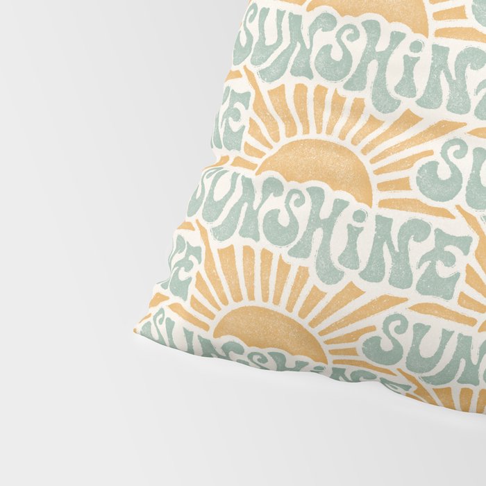 Sunshine - gold and sky blue Pillow Sham Gallery Image 4