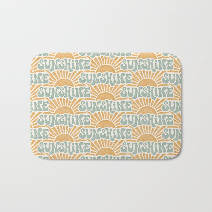 Sunshine - gold and sky blue Bath Mat Gallery Image 1