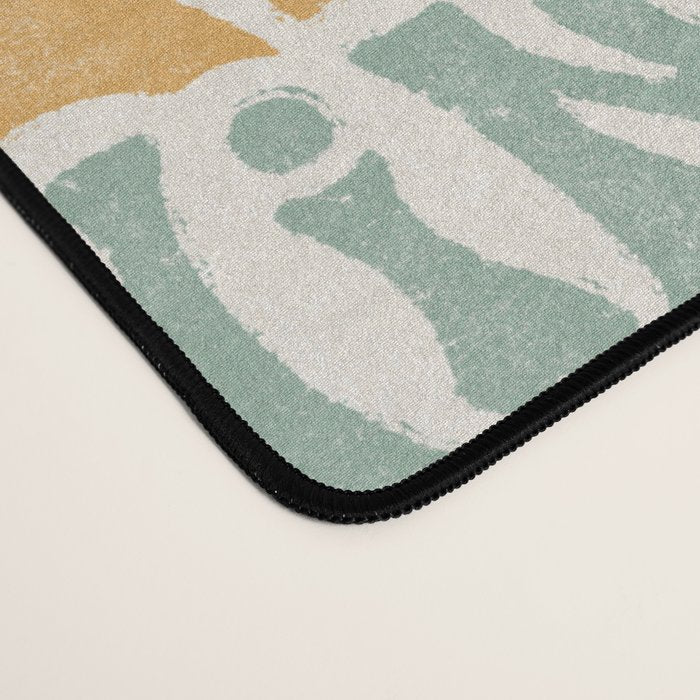 Sunshine - gold and sky blue Desk Mat Gallery Image 4