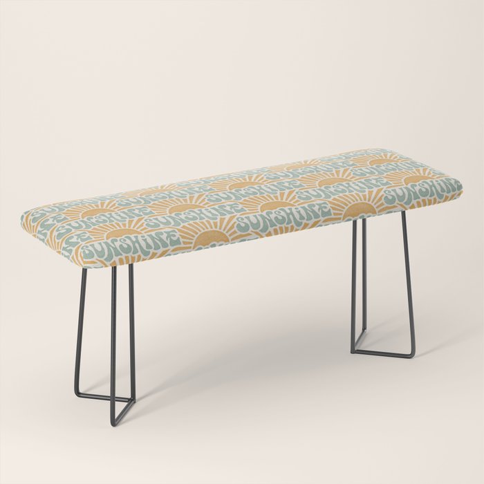 Sunshine - gold and sky blue Bench Gallery Image 1