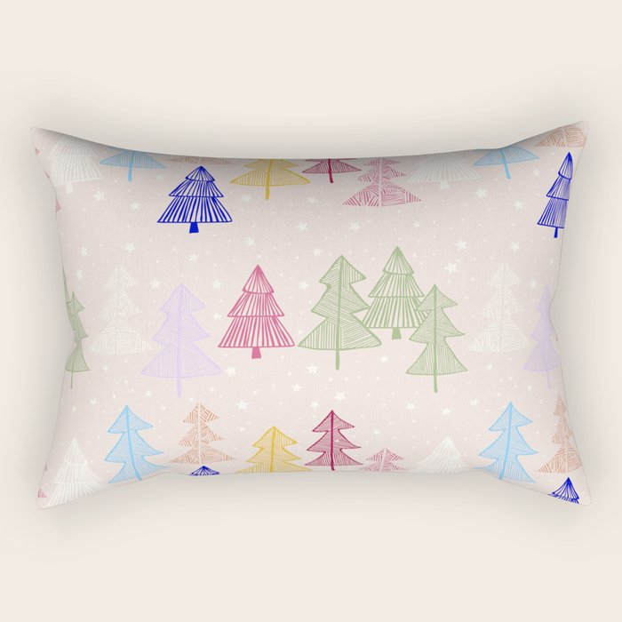 Xmas forrest pattern Rectangular Pillow Gallery Image 1