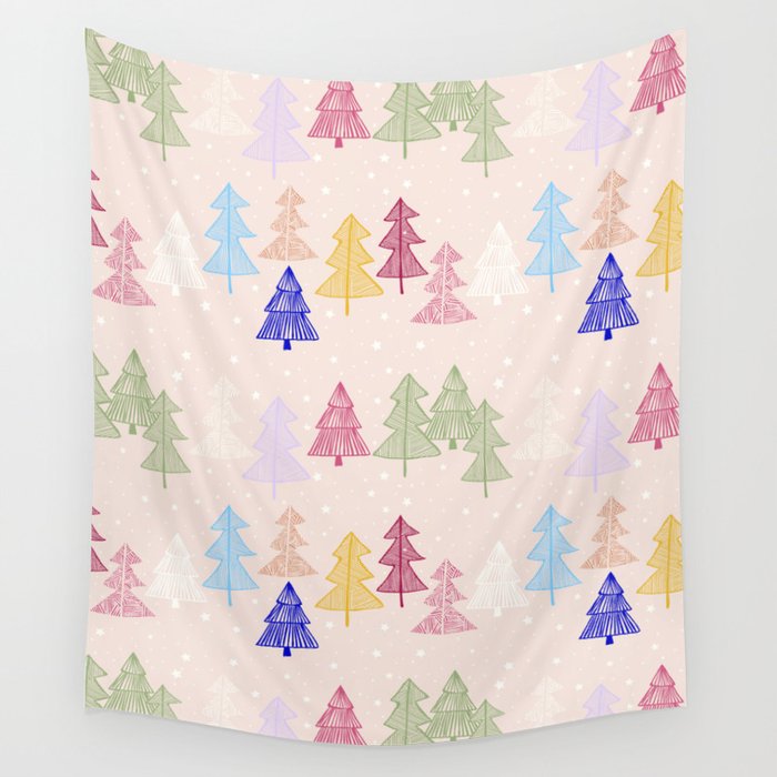 Xmas forrest pattern Wall Tapestry Gallery Image 4