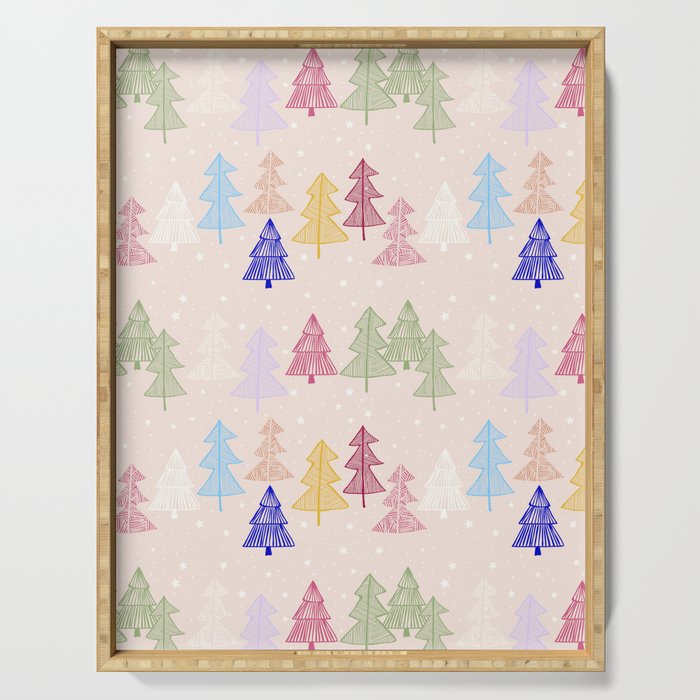 Xmas forrest pattern Serving Tray Gallery Image 1