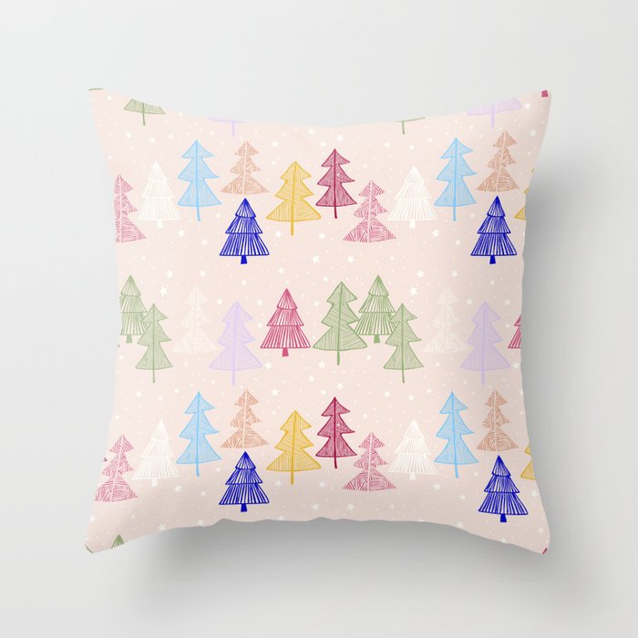 Xmas forrest pattern Throw Pillow Gallery Image 6