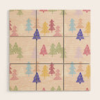 Xmas forrest pattern Wood Wall Art Gallery Image 1