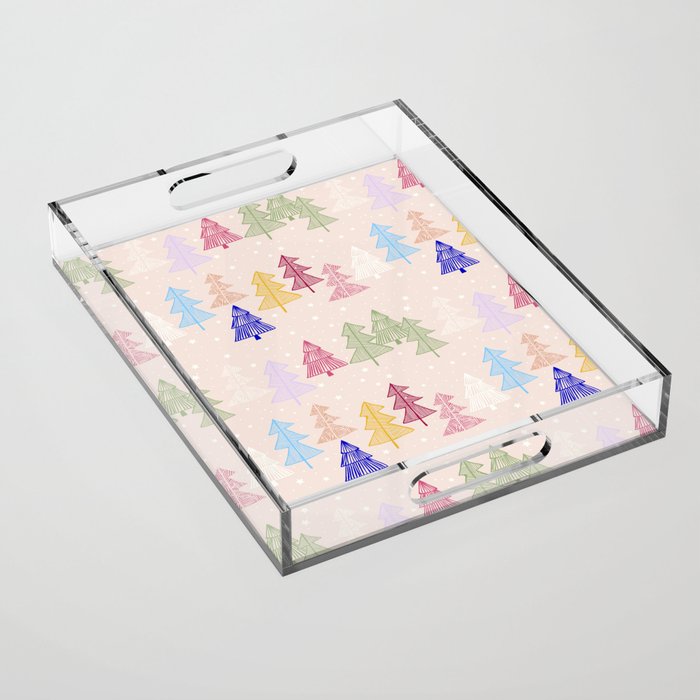 Xmas forrest pattern Acrylic Tray Gallery Image 1
