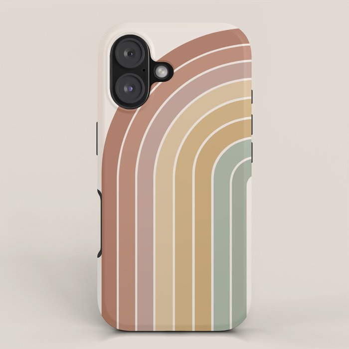 Gradient Arch XXVII Earthy Mid Century Modern Rainbow iPhone Case Gallery Image 1
