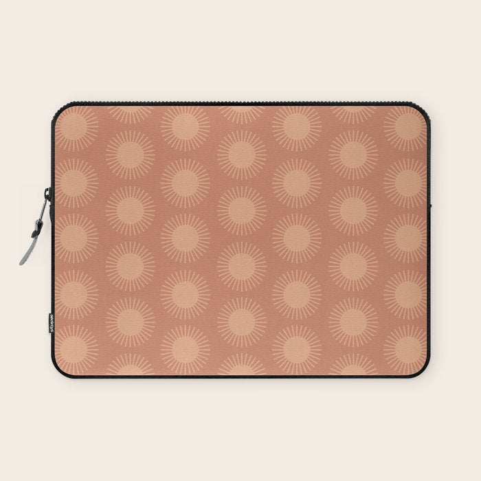 Boho Summer Sun Pattern XII Peach Laptop Sleeve Gallery Image 1