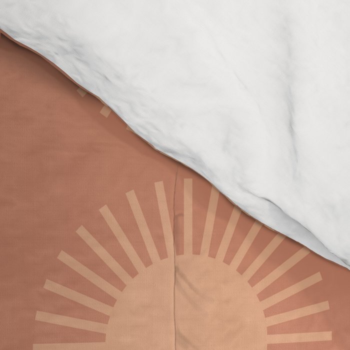 Boho Summer Sun Pattern XII Peach Comforter Gallery Image 4