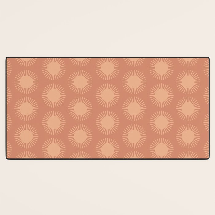 Boho Summer Sun Pattern XII Peach Desk Mat Gallery Image 3