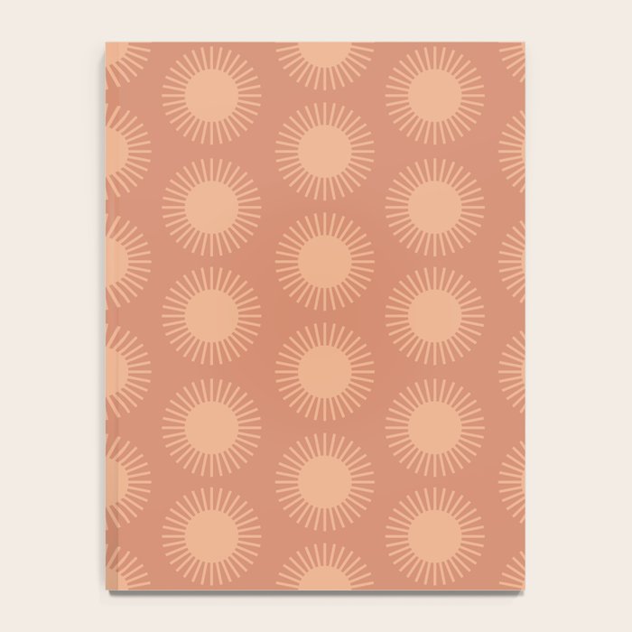 Boho Summer Sun Pattern XII Peach Notebook Gallery Image 4