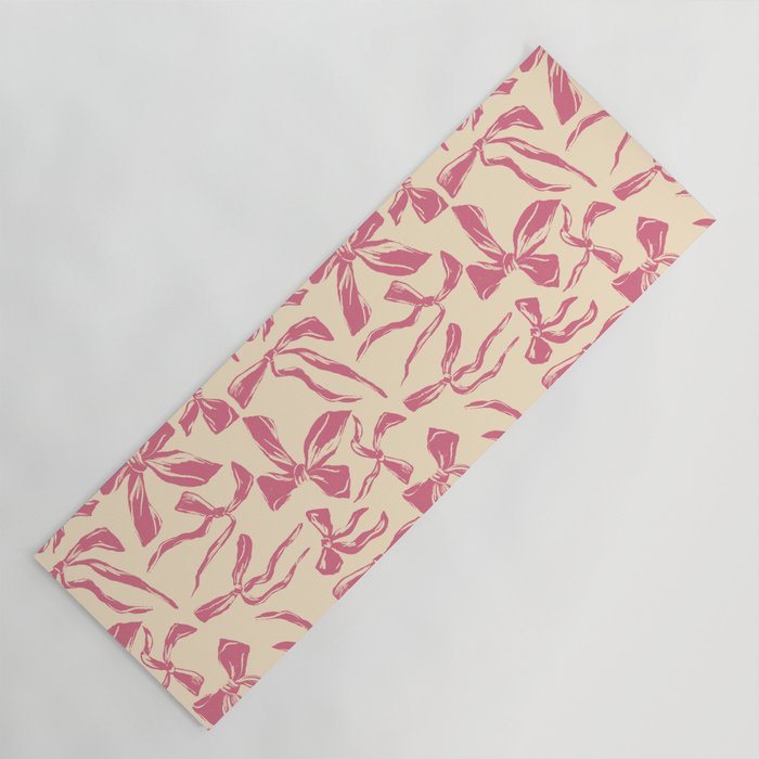 Pink bow pattern Yoga Mat Gallery Image 1
