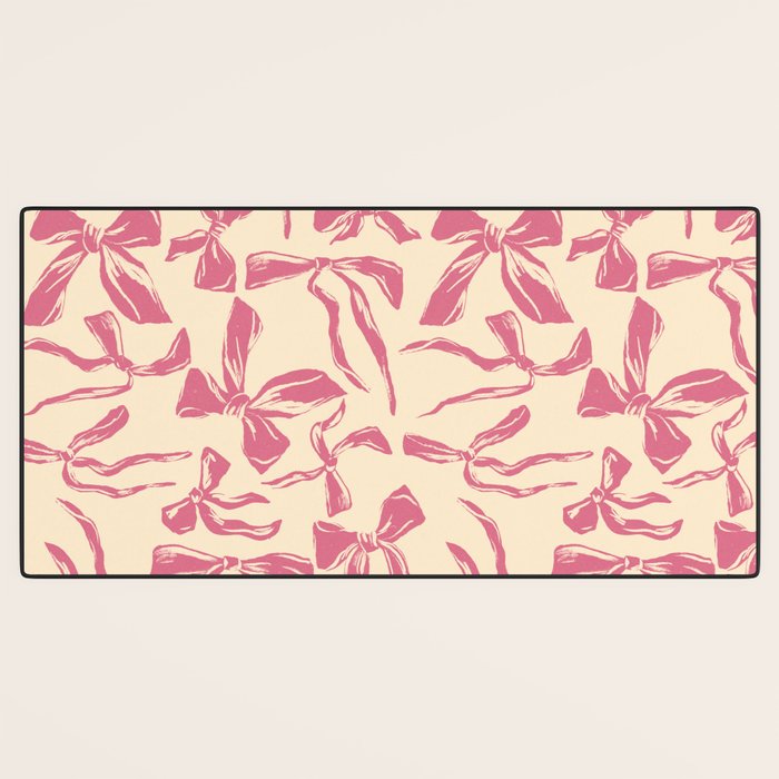 Pink bow pattern Desk Mat Gallery Image 3