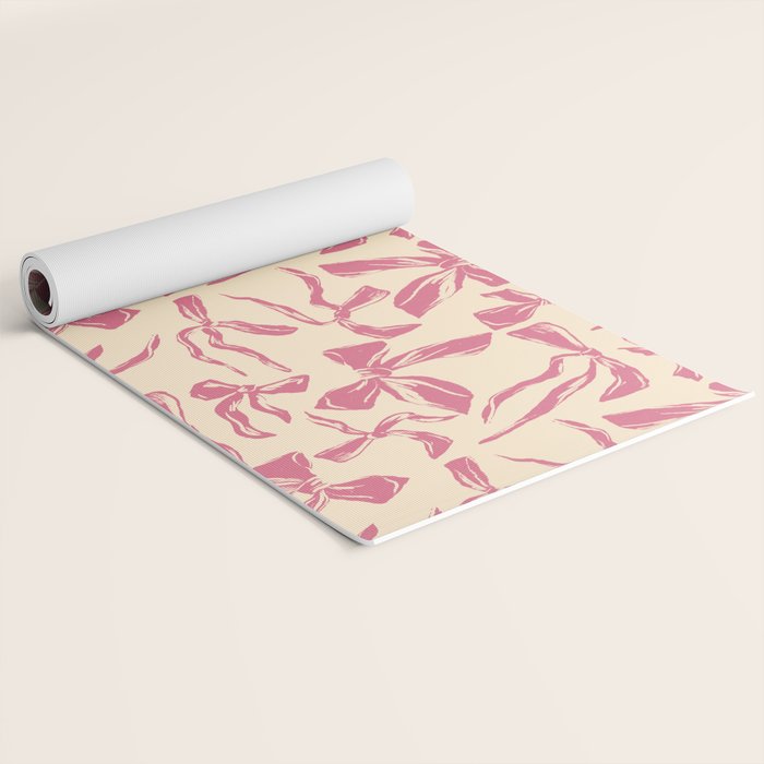 Pink bow pattern Yoga Mat Gallery Image 2